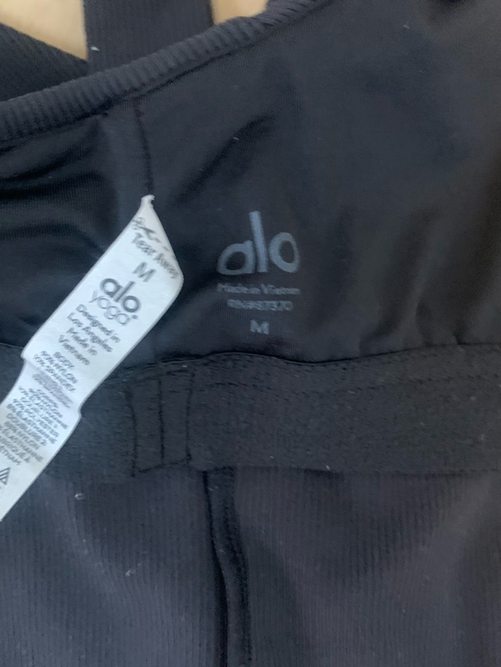 ALO Yoga Black Ribbed V-Neck Tank Top - Picture 4 of 6